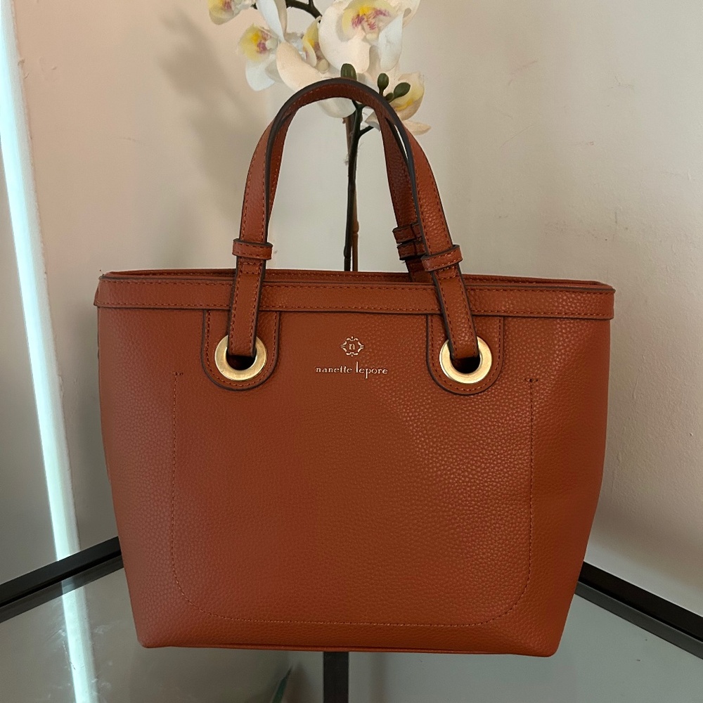 Nanette Lepore Brown Tote Bag With Gold Hardware *Crossbody Strap Not Included*
